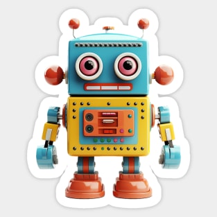 Retro Bot Toy Sticker